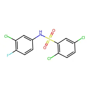 2,5-dichloro-N-(3-chloro-4-fluorophenyl)benzenesulfonamide structure