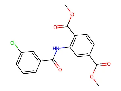 Dimethyl 2-[(3-chlorobenzoyl)amino]benzene-1,4-dicarboxylate structure