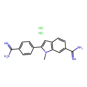 Indole-6-carboxamidine, 2-(p-amidinophenyl)-1-methyl-, dihydrochloride structure