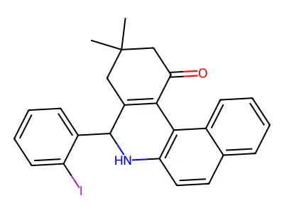 5-(2-iodophenyl)-3,3-dimethyl-3,4,5,6-tetrahydrobenzo[a]phenanthridin-1(2H)-one structure