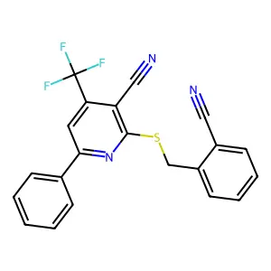 2-[(2-Cyanobenzyl)sulfanyl]-6-phenyl-4-(trifluoromethyl)nicotinonitrile structure