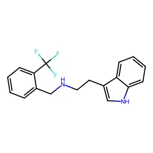 2-(1H-indol-3-yl)-N-[2-(trifluoromethyl)benzyl]ethanamine structure