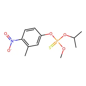 O-Methyl O-(3-methyl-4-nitrophenyl) O-propan-2-yl phosphorothioate structure