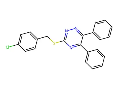 4-Chlorobenzyl 5,6-diphenyl-1,2,4-triazin-3-YL sulfide structure