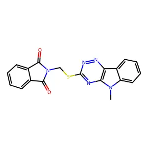 2-[(5-Methyl-[1,2,4]triazino[5,6-b]indol-3-yl)sulfanylmethyl]isoindole-1,3-dione structure