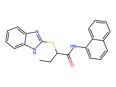 2-(1H-benzimidazol-2-ylsulfanyl)-N-naphthalen-1-ylbutanamide structure