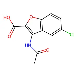 3-Acetamido-5-chloro-2-benzofurancarboxylic acid structure