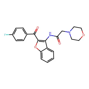 N-[2-(4-fluorobenzoyl)-1-benzofuran-3-yl]-2-morpholin-4-ylacetamide structure