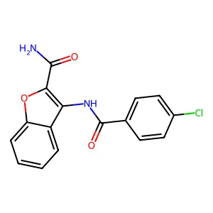 3-[(4-Chlorobenzoyl)amino]-1-benzofuran-2-carboxamide structure