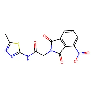 N-(5-methyl-1,3,4-thiadiazol-2-yl)-2-(4-nitro-1,3-dioxoisoindol-2-yl)acetamide structure