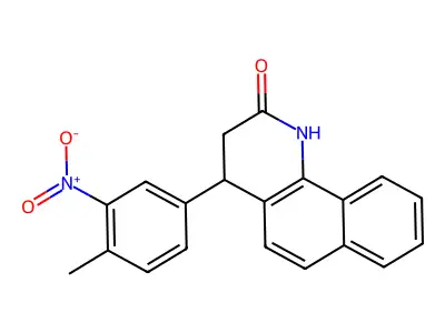 4-(4-methyl-3-nitrophenyl)-3,4-dihydro-1H-benzo[h]quinolin-2-one structure