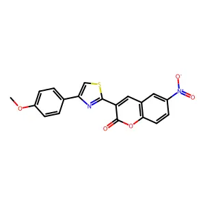 3-[4-(4-methoxyphenyl)-1,3-thiazol-2-yl]-6-nitro-2H-chromen-2-one structure