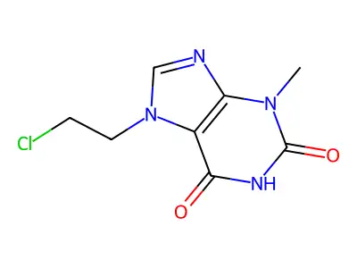 7-(2-chloroethyl)-3-methyl-3,7-dihydro-1H-purine-2,6-dione structure