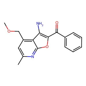 [3-Amino-4-(methoxymethyl)-6-methylfuro[2,3-b]pyridin-2-yl](phenyl)methanone structure