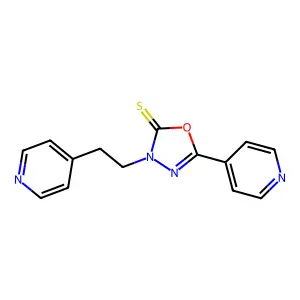 5-Pyridin-4-yl-3-(2-pyridin-4-ylethyl)-1,3,4-oxadiazole-2-thione structure