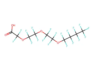 Perfluoro-3,6,9-trioxatridecanoic acid structure