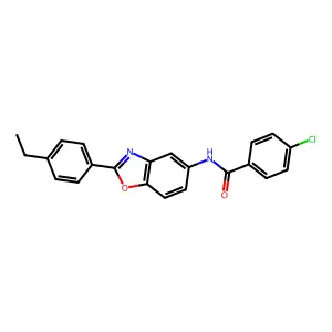 4-chloro-N-[2-(4-ethylphenyl)-1,3-benzoxazol-5-yl]benzamide structure