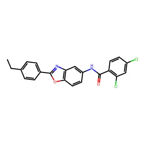 2,4-dichloro-N-[2-(4-ethylphenyl)-1,3-benzoxazol-5-yl]benzamide structure