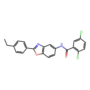 2,5-dichloro-N-[2-(4-ethylphenyl)-1,3-benzoxazol-5-yl]benzamide structure