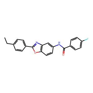 N-[2-(4-ethylphenyl)-1,3-benzoxazol-5-yl]-4-fluorobenzamide structure