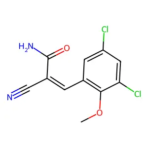 2-Cyano-3-(3,5-dichloro-2-methoxyphenyl)acrylamide structure