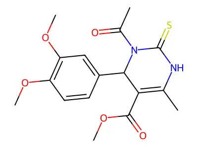 methyl 3-acetyl-4-(3,4-dimethoxyphenyl)-6-methyl-2-thioxo-1,2,3,4-tetrahydro-5-pyrimidinecarboxylate structure