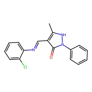 4-[(2-chloroanilino)methylene]-5-methyl-2-phenyl-2,4-dihydro-3H-pyrazol-3-one structure