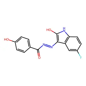 N'-(5-Fluoro-2-oxoindolin-3-ylidene)-4-hydroxybenzohydrazide structure
