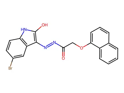 5-Bromo-3-(2-(1-naphthoxy)acetylhydrazidyl)-2-oxoindoline structure