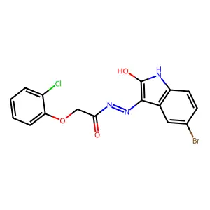 5-Bromo-3-(2-(2-chlorophenoxy)acetylhydrazidyl)-2-oxoindoline structure