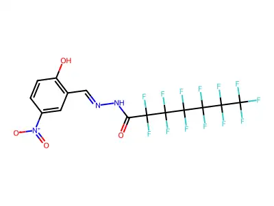 Perfluoroheptanoic acid 2-[(2-hydroxy5-nitrophenyl)methylene]hydrazide structure