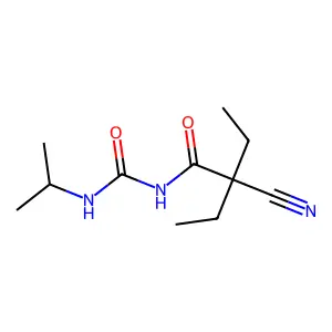 2-Cyano-2-ethyl-N-(((1-methylethyl)amino)carbonyl)butanamide structure