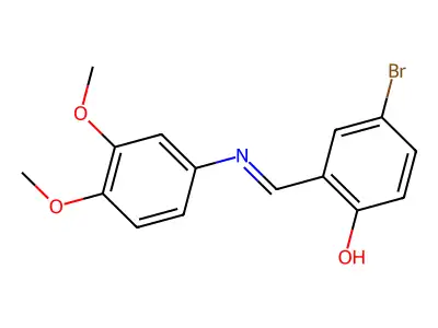 4-bromo-2-{(E)-[(3,4-dimethoxyphenyl)imino]methyl}phenol structure