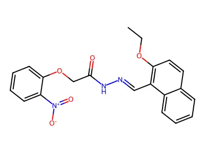 N-[(E)-(2-ethoxynaphthalen-1-yl)methylideneamino]-2-(2-nitrophenoxy)acetamide structure
