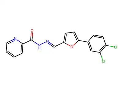 N-[(E)-[5-(3,4-dichlorophenyl)furan-2-yl]methylideneamino]pyridine-2-carboxamide structure