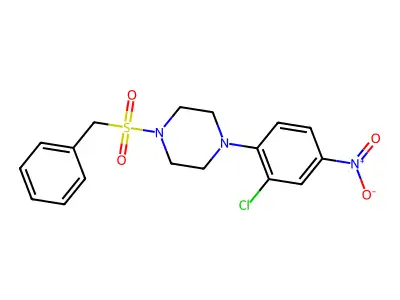 1-(Benzylsulfonyl)-4-(2-chloro-4-nitrophenyl)piperazine structure