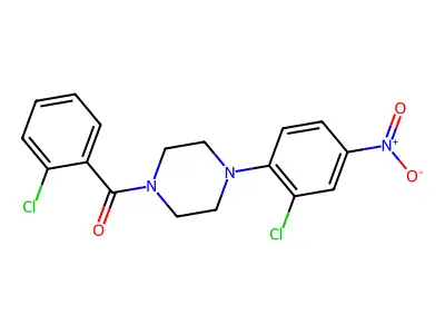 [4-(2-Chloro-4-nitrophenyl)piperazin-1-yl]-(2-chlorophenyl)methanone structure