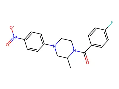 (4-Fluorophenyl)-[2-methyl-4-(4-nitrophenyl)piperazin-1-yl]methanone structure