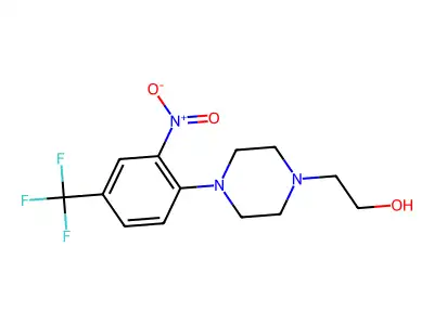 2-[4-[2-Nitro-4-(trifluoromethyl)phenyl]piperazino]-1-ethanol structure