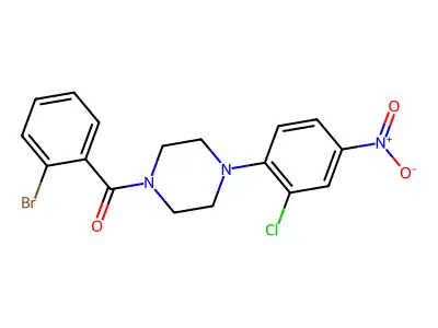 (2-Bromophenyl)-[4-(2-chloro-4-nitrophenyl)piperazin-1-yl]methanone structure
