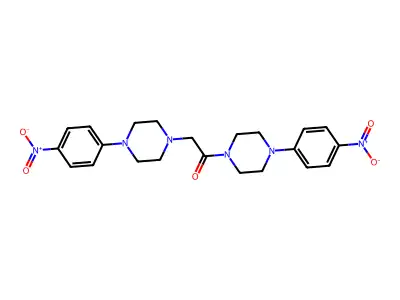 1,2-Bis[4-(4-nitrophenyl)piperazin-1-yl]ethanone structure