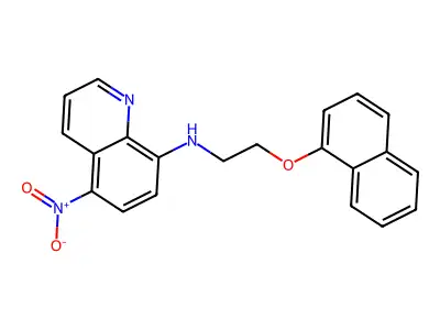 N-(2-naphthalen-1-yloxyethyl)-5-nitroquinolin-8-amine structure