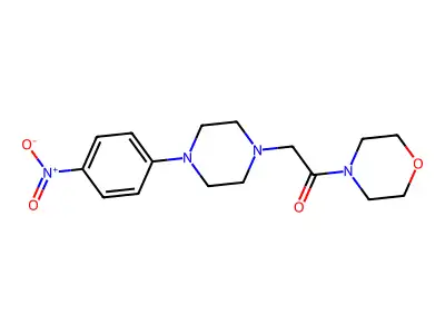 1-Morpholin-4-yl-2-[4-(4-nitrophenyl)piperazin-1-yl]ethanone structure