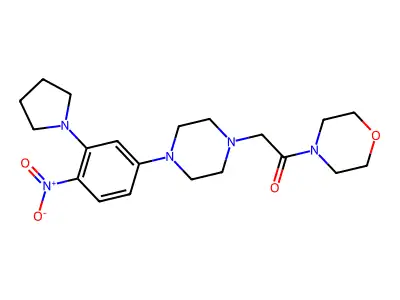 1-Morpholin-4-yl-2-[4-(4-nitro-3-pyrrolidin-1-ylphenyl)piperazin-1-yl]ethanone structure