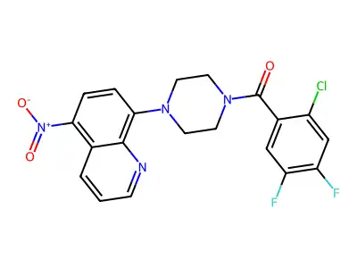 (2-Chloro-4,5-difluorophenyl)-[4-(5-nitroquinolin-8-yl)piperazin-1-yl]methanone structure