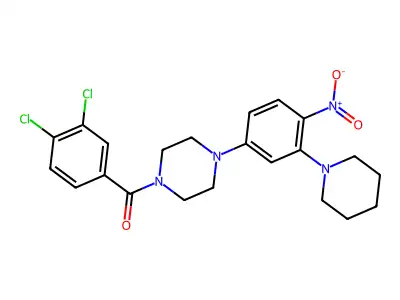 (3,4-Dichlorophenyl)-[4-(4-nitro-3-piperidin-1-ylphenyl)piperazin-1-yl]methanone structure