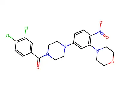 (3,4-Dichlorophenyl)-[4-(3-morpholin-4-yl-4-nitrophenyl)piperazin-1-yl]methanone structure