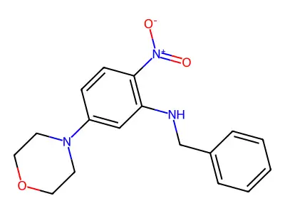 N-benzyl-5-morpholin-4-yl-2-nitroaniline structure