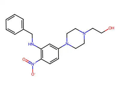 2-[4-[3-(Benzylamino)-4-nitrophenyl]piperazin-1-yl]ethanol structure