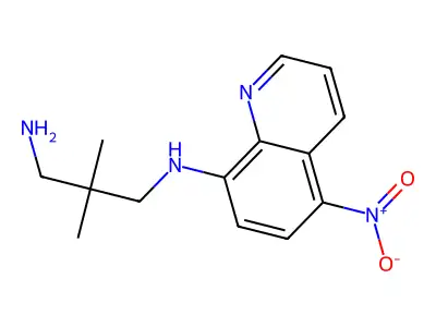 2,2-dimethyl-N'-(5-nitroquinolin-8-yl)propane-1,3-diamine structure